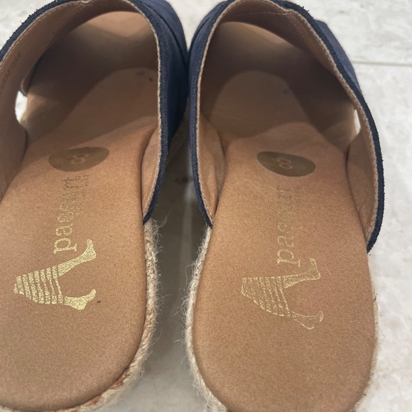 PASEART Espadrilles {8/39}Navy Blue Suede Wedges Crossband - Picture 8 of 10